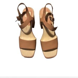Dolce Vita Tan Chunky Heels with Minimalist Design